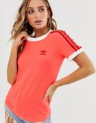 Adidas Originals Adicolor Three Stripe T-shirt In Pink