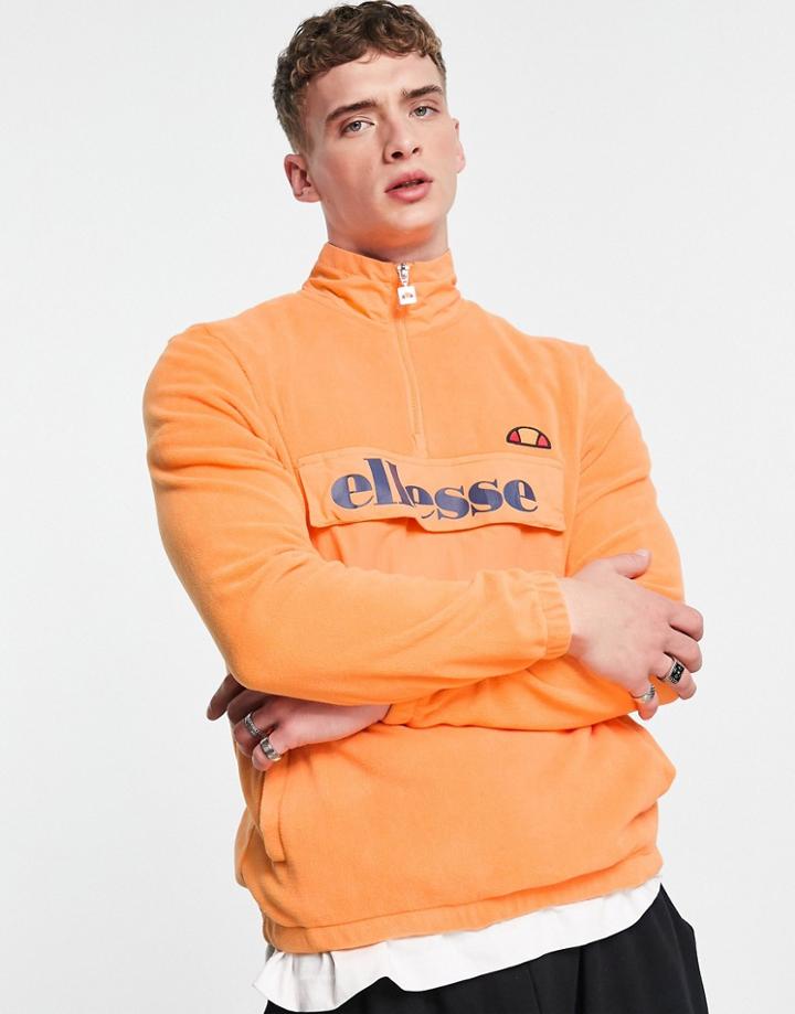 Ellesse Quarter Zip Fleece In Orange