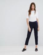 Warehouse Cropped Tailored Pants - Navy