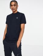 Fred Perry Pique T-shirt In Navy
