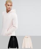 Asos Hoodie 2 Pack Pink/black Save - Multi