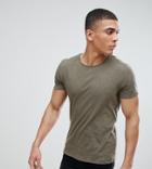 Heart & Dagger Muscle Fit T-shirt With Embroidery - Green