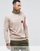 Hype Sweatshirt With Rose Logo - Stone