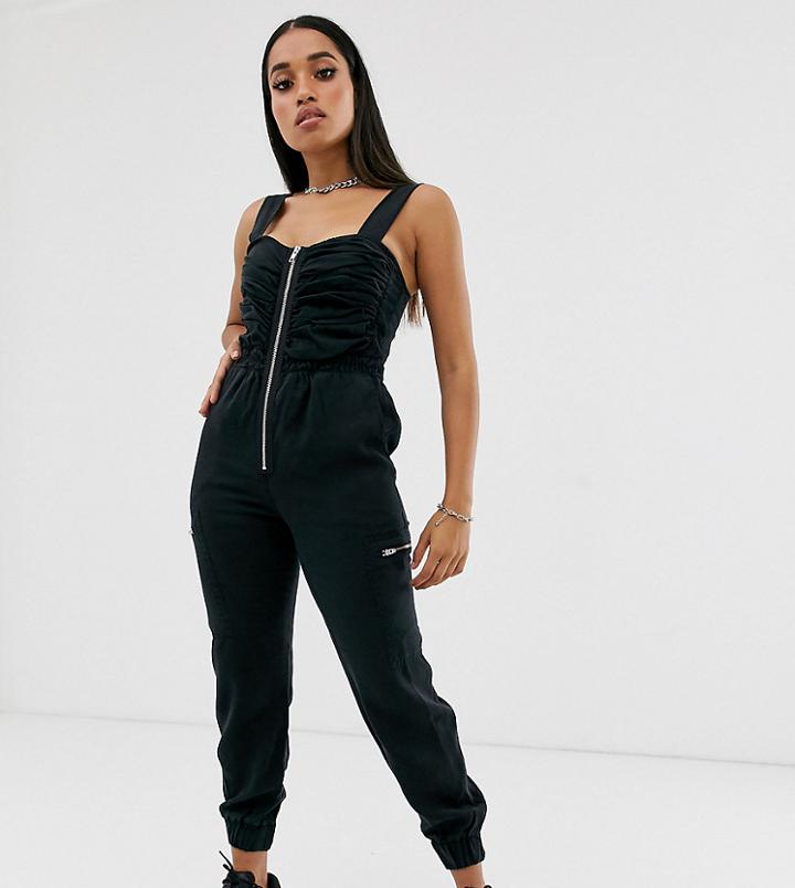 Collusion Petite Utility Ruched Cuffed Jumpsuit - Multi