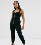 Collusion Petite Utility Ruched Cuffed Jumpsuit - Multi