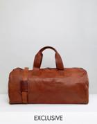 Reclaimed Vintage Inspired Leather Carryall Bag In Tan - Tan