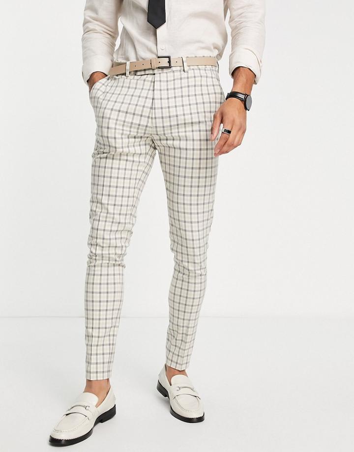 Asos Design Super Skinny Mix And Match Suit Pants In Gray-neutral