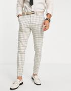 Asos Design Super Skinny Mix And Match Suit Pants In Gray-neutral
