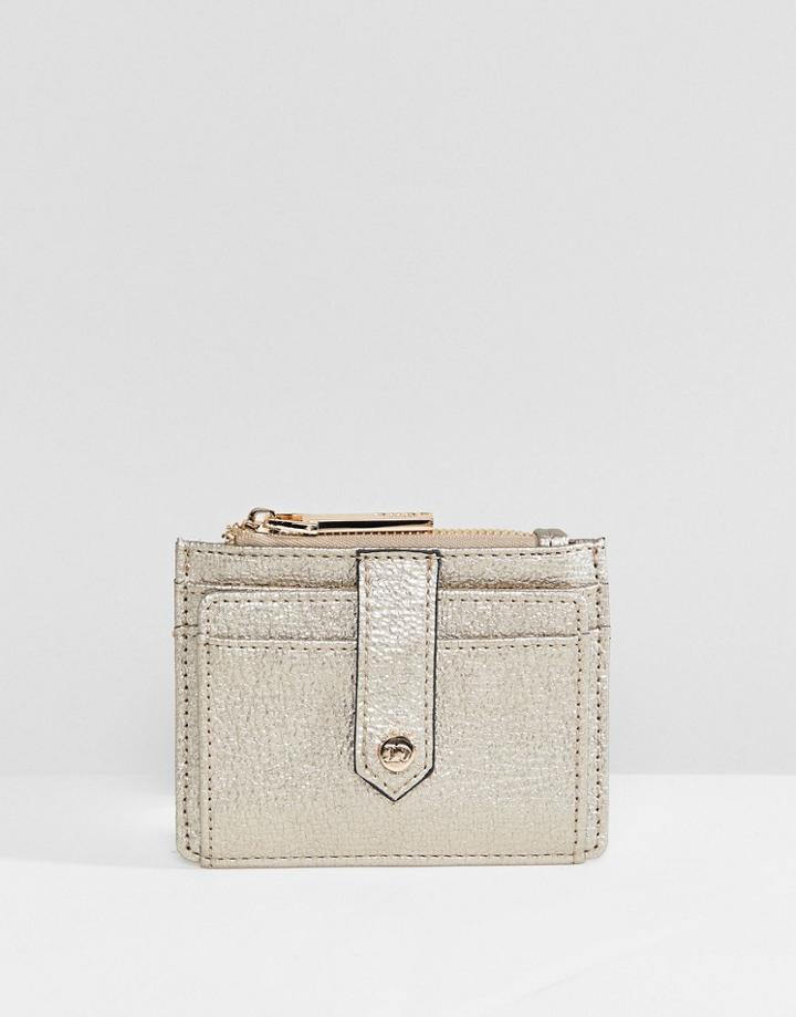 Dune Kollie Metallic Gold Card Holder Purse - Gold