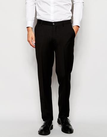 Vito Slim Suit Pants With Stretch - Black