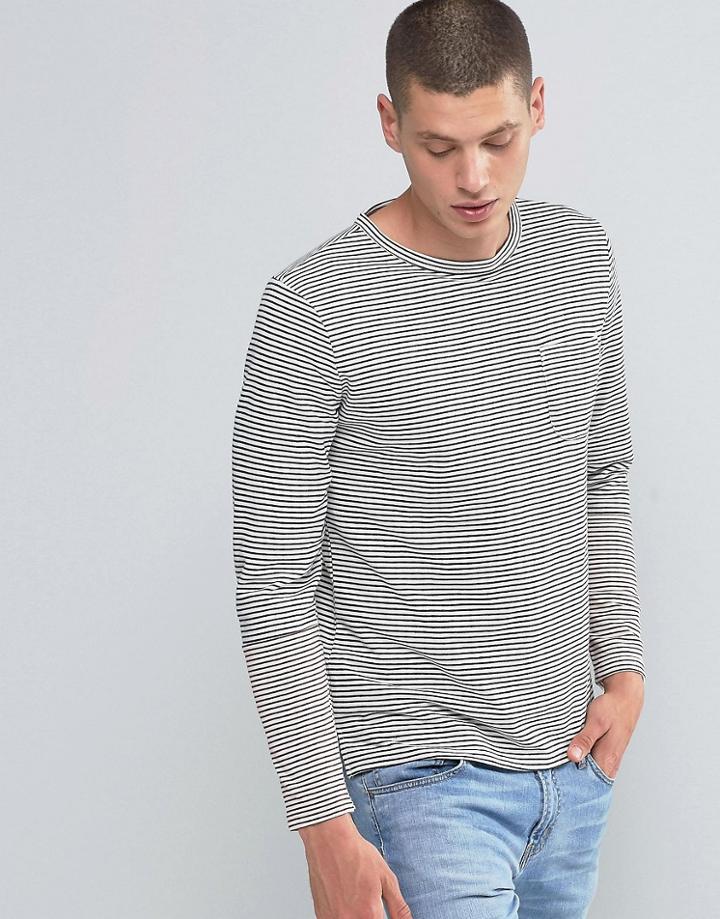Another Influence Stripe Panel Long Sleeve T-shirt - Beige
