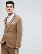 Harry Brown Camel Nep Slim Fit Suit Jacket - Tan
