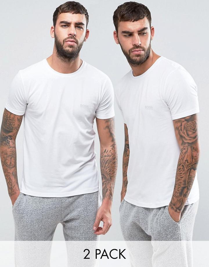 Boss By Hugo Boss 2 Pack Cotton Stretch T-shirt In Regular Fit - White