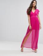 Outrageous Fortune Maxi Dress With Double Split - Pink