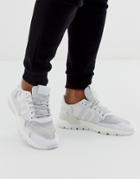 Adidas Originals Nite Jogger Reflective Sneakers In Triple White
