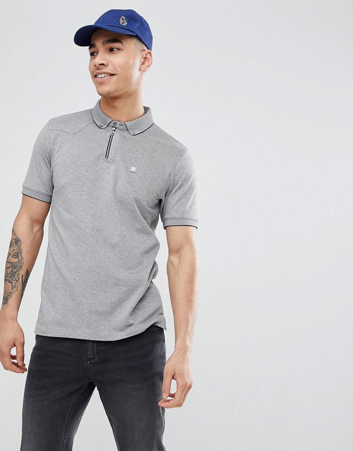 Luke 1977 Rainbow 1/4 Zip Polo Shirt In Gray - Gray