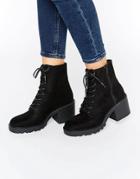 Asos Rana Lace Up Ankle Boots - Black