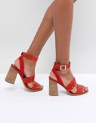 Asos Tessie Suede Studded Sandals - Red