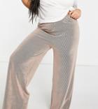 I Saw It First Plus Contrast Wide Leg Pants In Camel-brown