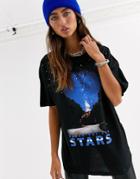 Noisy May Galactic Star Print Oversized T-shirt-multi
