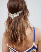 Asos Design Filigree Diamond Shapes Back Hair Chain - Gold