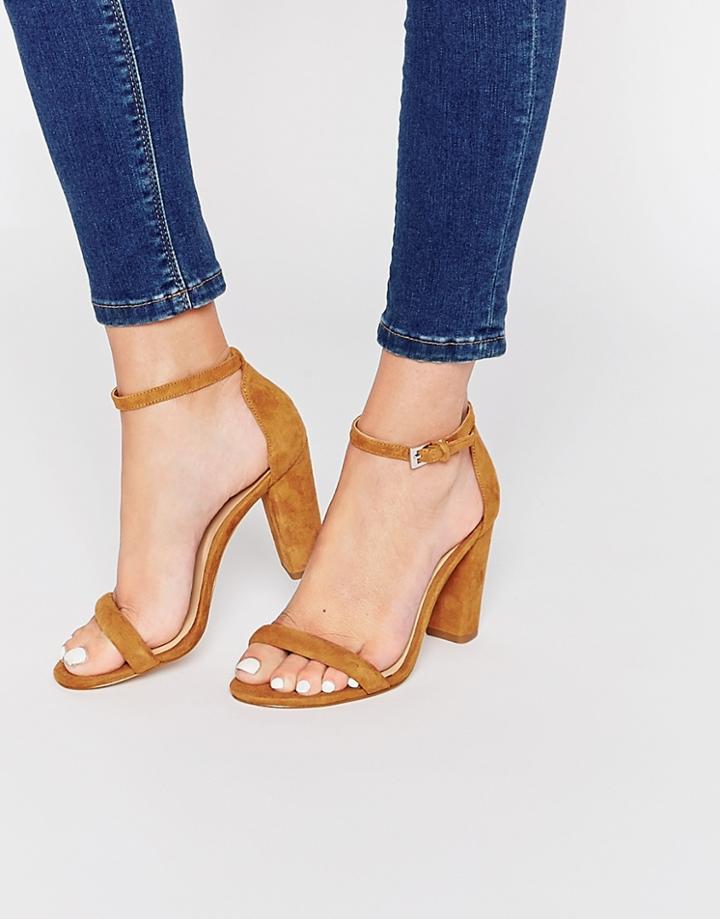Aldo Cicci Cognac Block Heel Sandals - Cognac