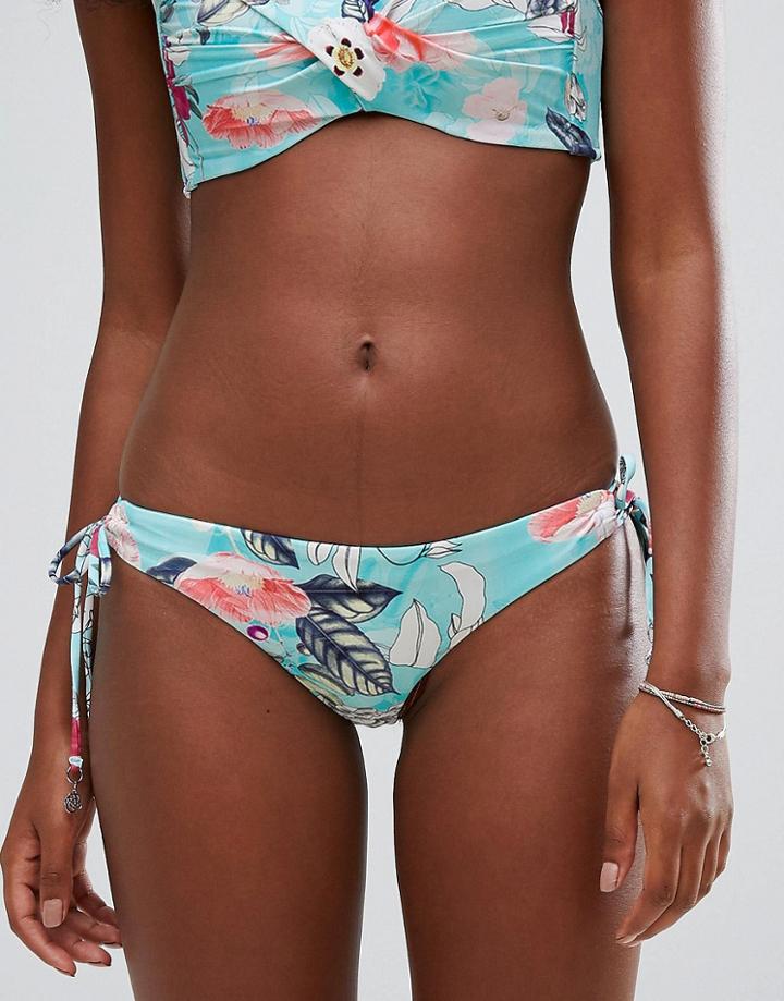 Seafolly Modern Love Brazilian Loop Tie Side Bikini Bottom-multi