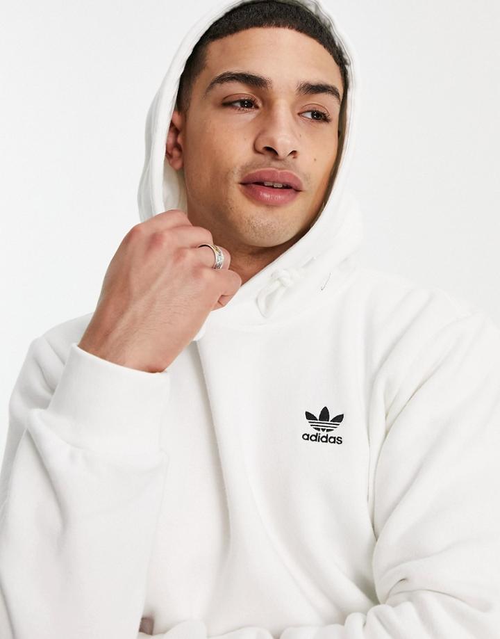 Adidas Originals Adicolor Essentials Trefoil Hoodie In White-brown