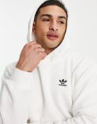Adidas Originals Adicolor Essentials Trefoil Hoodie In White-brown
