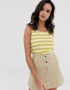 Esprit Stripe Tank In Yellow