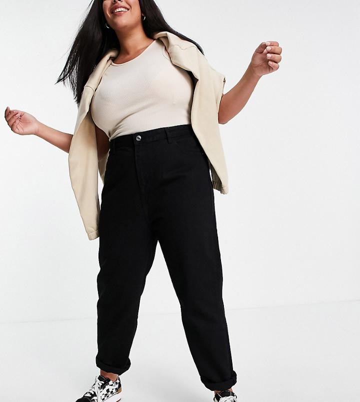 Dtt Plus Lou Mom Jeans In Black