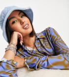 Collusion Unisex Textured Bucket Hat In Blue-blues