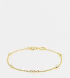 Designb London Curve Fine Chain And Crystal Bracelet In Gold Chain