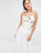 Ted Baker Grenata Cami In Pearly Petal Print - Gray