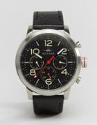 Tommy Hilfiger Jake Chronograph Leather Watch In Black 1791232 - Black