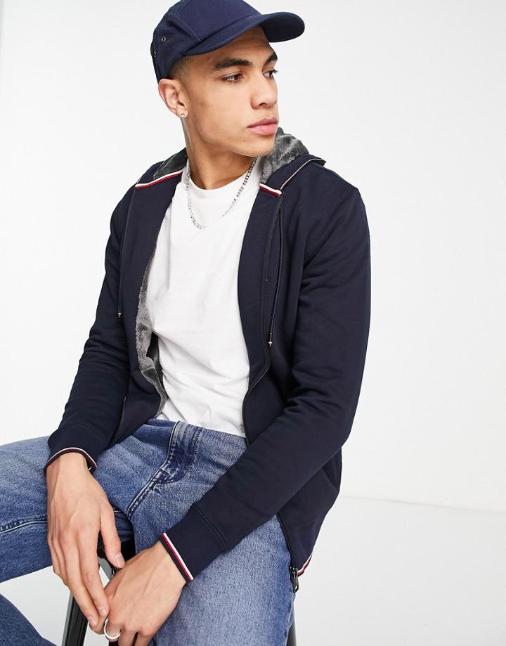 Tommy Hilfiger Basic Faux Fur Lined Hoodie-navy