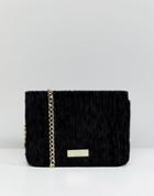 Lipsy Textured Velvet Evening Bag - Black