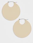 Asos Design Hoop Earrings In Sleek Solid Circle Design In Gold - Gold