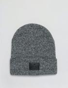 Asos Patch Beanie In Black And White Twist - Black