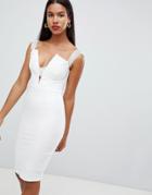 Rare Bardot Cross Strap Midi Dress - White