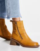 Asos Design Avery Trucker Boots In Camel-neutral