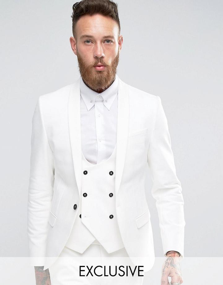 Noose & Monkey Suit Jacket With Stretch And Shawl Lapel In Super Skinn
