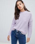 Only Oversize Rib Sweater - Purple