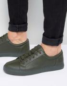 Asos Lace Up Sneakers In Khaki With Military Detailing - Green