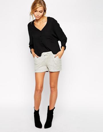 By Zoe Gray Stripe Shorts - Gray