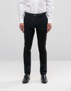 Selected Homme Skinny Fit Pinstripe Pants With Stretch - Black