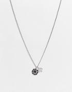 Asos Design Necklace With Poker Chip And Spade Pendant In Silver Tone