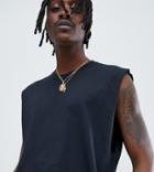 Reclaimed Vintage Inspired Cropped Oversized Sleeveless Tee - Blue