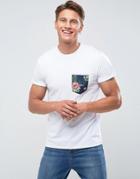 Threadbare Tropical Pocket T-shirt - White