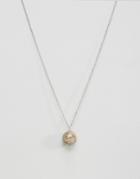 Asos Necklace With Round Stone In Gold - Gold